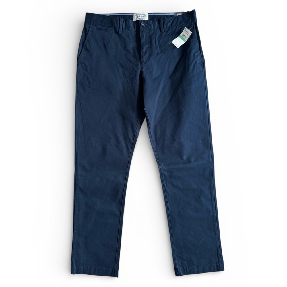 Original Penguin P55 Stretch Slim Fit Pants Business Casual Navy Blue 34x32